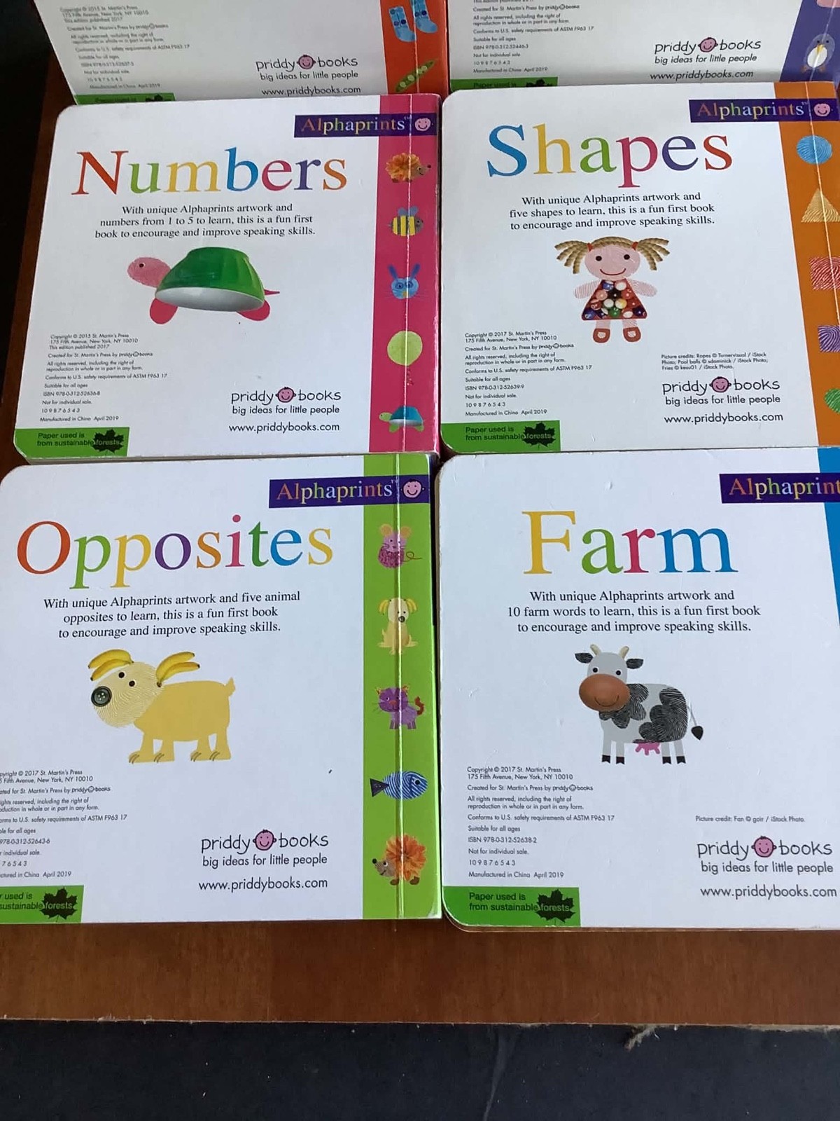 Priddy Books Alphaprints Library of 6 Children’s Early Learning Book Set