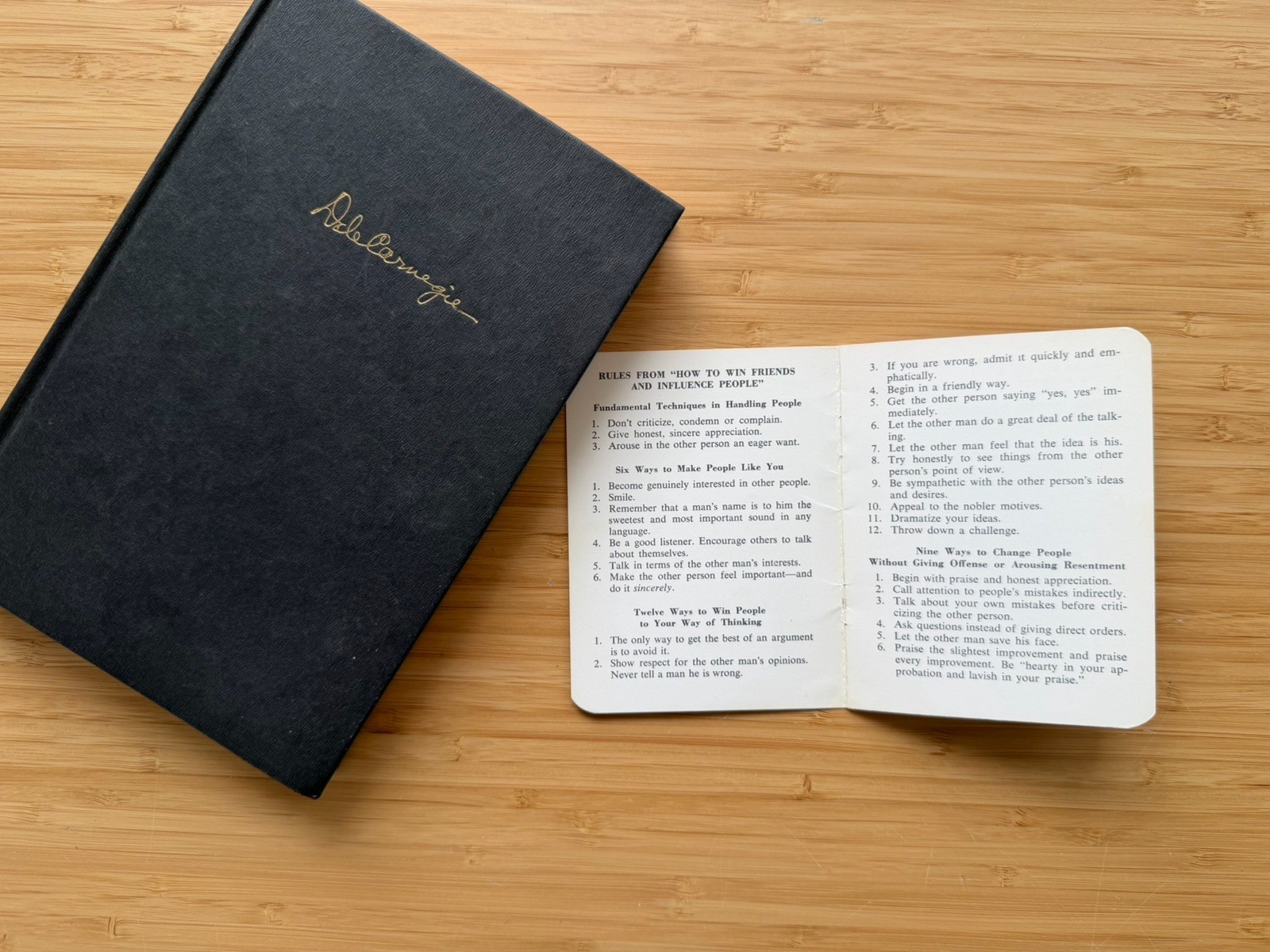 Vintage 1964 Dale Carnegie How to Win Friends and Influence People with booklet