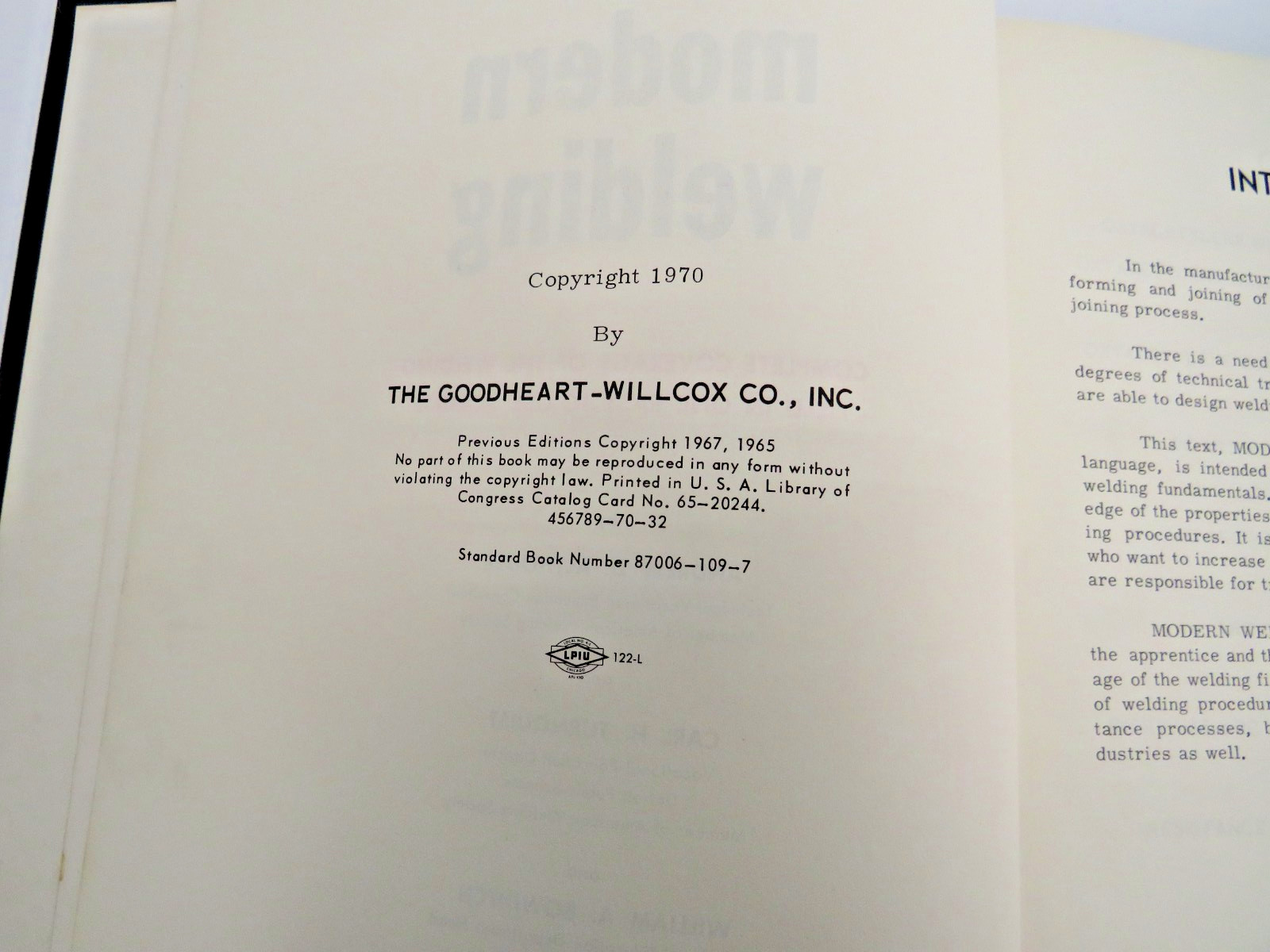 Modern Welding Althouse Turnquist Bowditch 1970 Goodheart Willcox HC