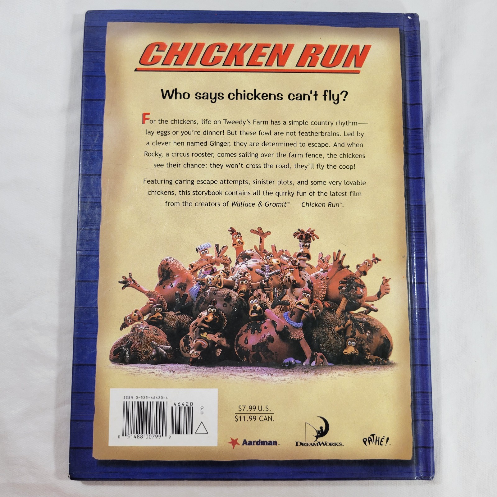 Chicken Run Hardcover Book 2000 First Edition DreamWorks Aardman Lawrence David