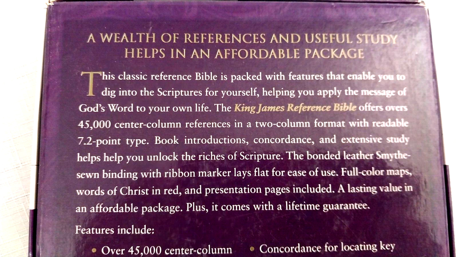 New,Indexed KJV Center Column Reference Bible, Burgundy Leather, RED LETTER,wBox