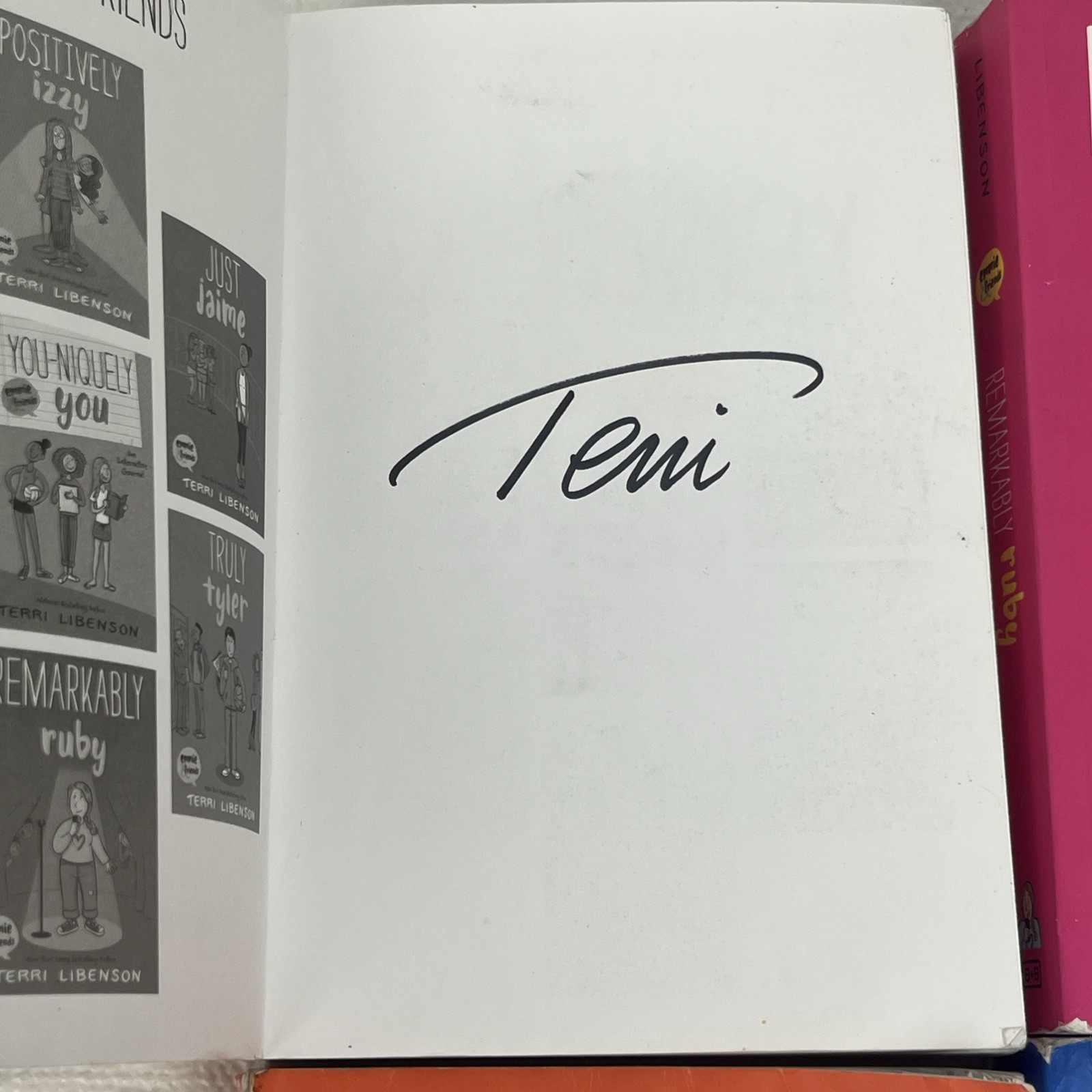 Terri Libenson Signed Book Lot of 4 PB Paperback Emmie & Friends Graphic Novels