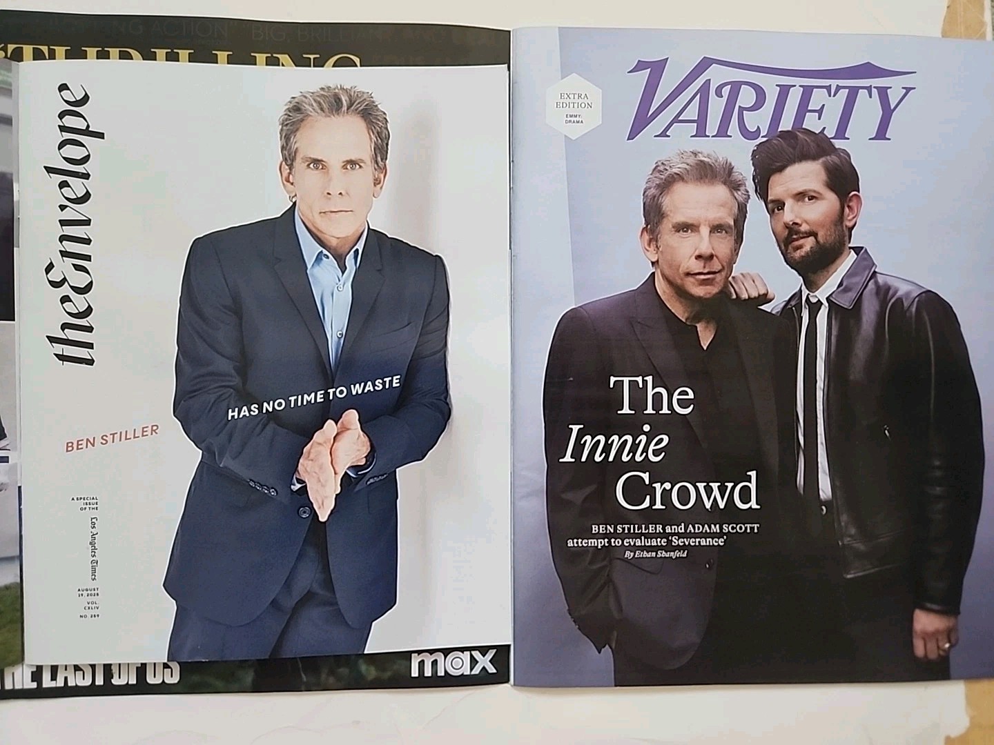 LA Times The Envelope Magazine Severance Ben Stiller & VARIETY Xtra Ed Ben+ Adam
