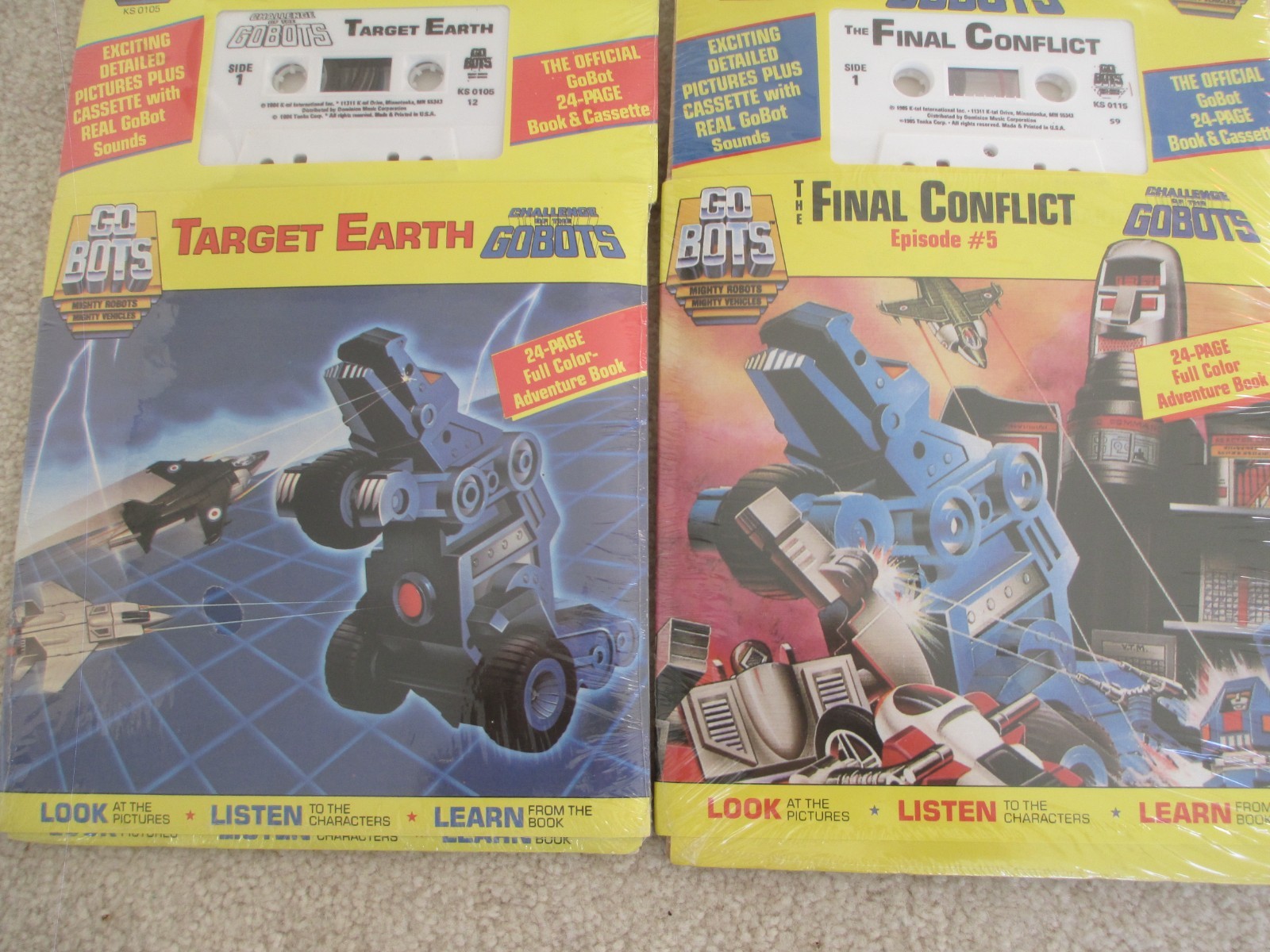 1985 GoBots Final Conflict Episode #5 And 1984 Target Earth Book & Cassette NEW