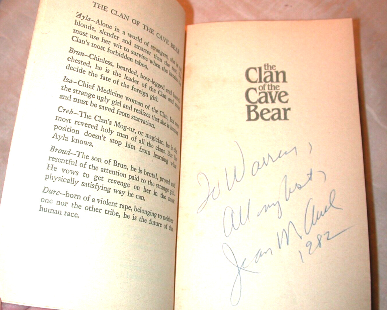 Clan of the Cave Bear by Jean M. Auel Paperback 1981 9th SIGNED Earth’s Children