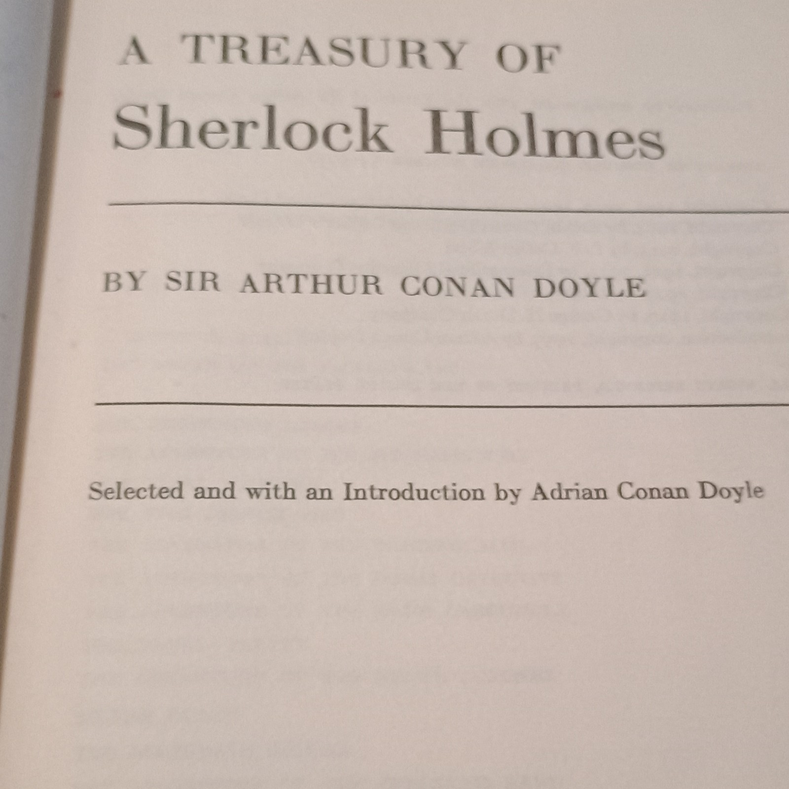 Sir Arthur Conan Doyle A Treasury of Sherlock Holmes HC English Mystery Fiction