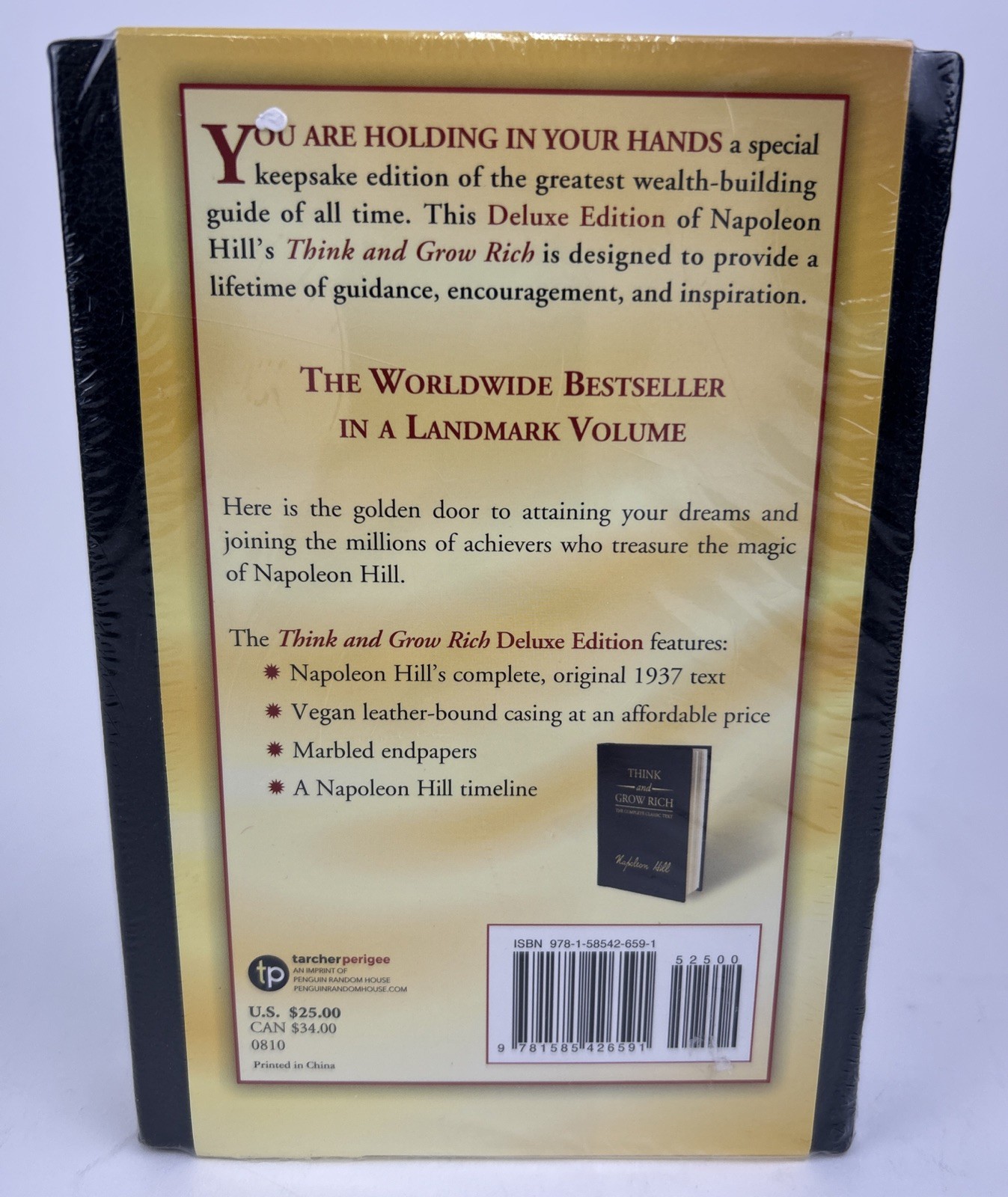 THINK AND GROW RICH by Napoleon Hill Vegan Leather Bound Deluxe Edition *Sealed*