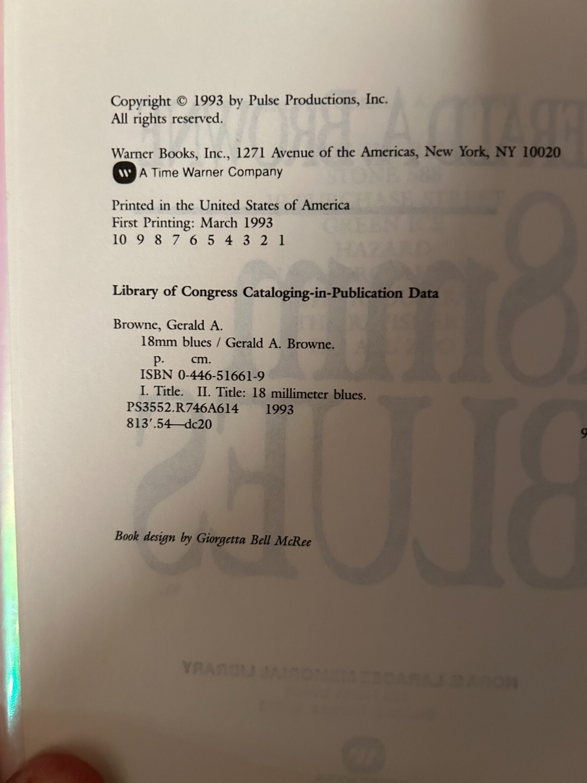 18mm.Blues – a novel by Gerald A. Browne