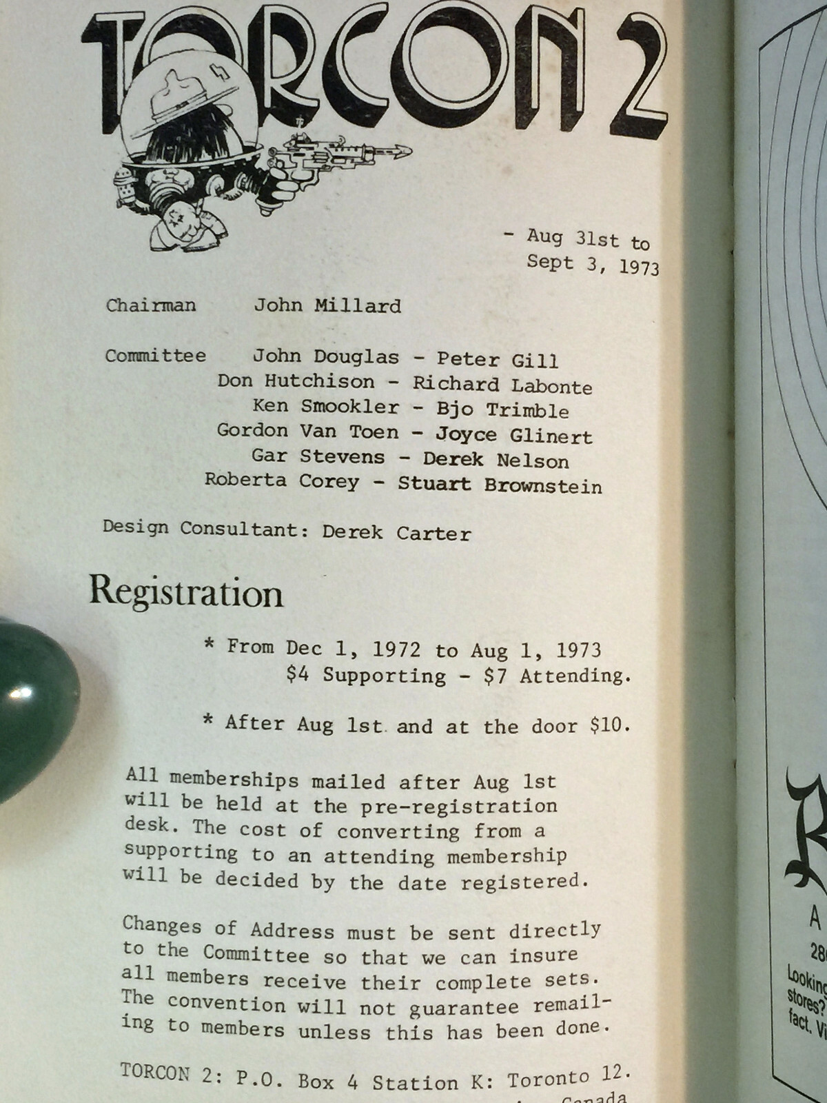 FANZINE TORCON 2 Progress Report #4 WORLDCON 31 1973 Science Fiction Convention