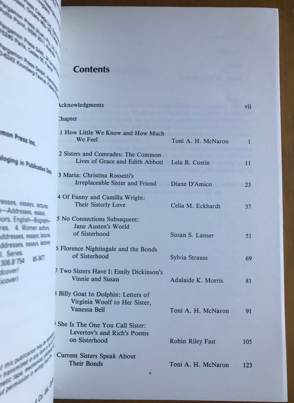 The Sister Bond Toni A.H. McNaron 127 pages