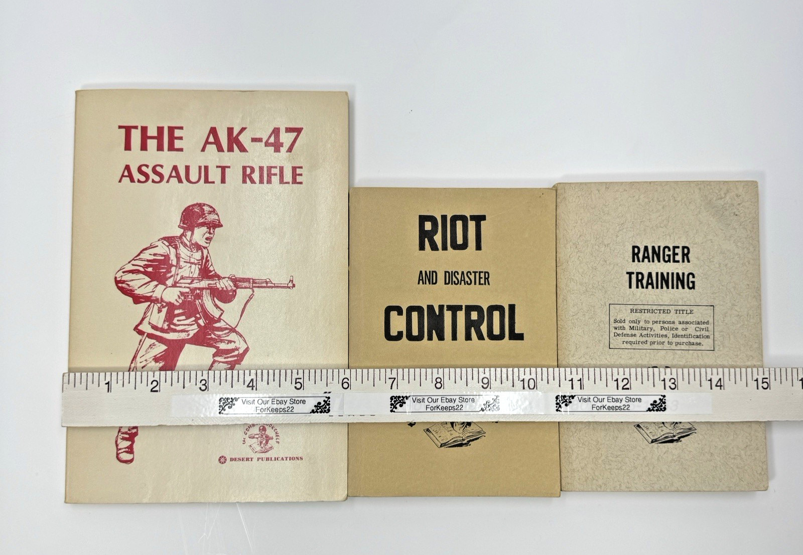 Lot of 3 Vintage The Combat Bookshelf Books Military Ranger Training AK-47 Riot