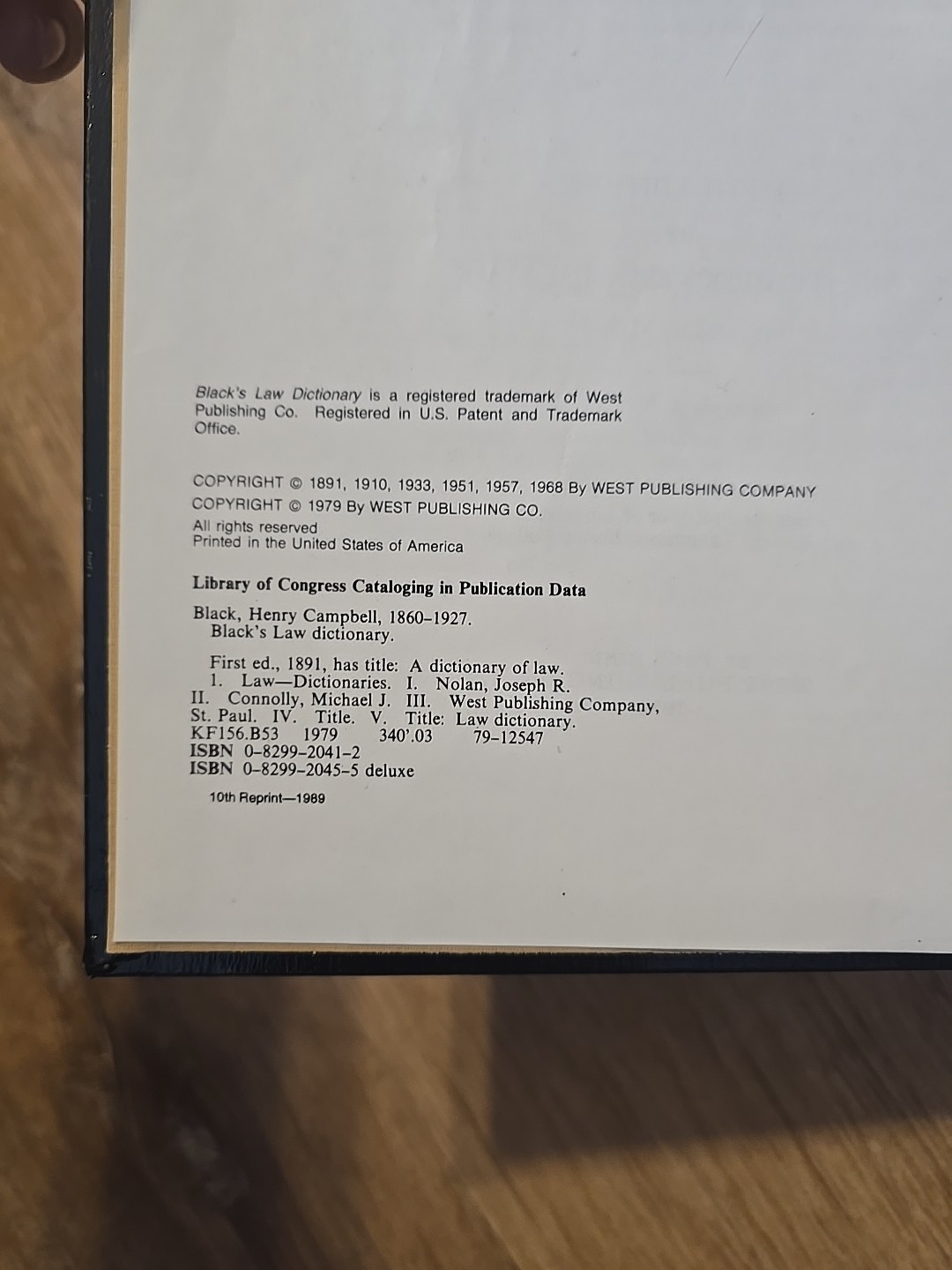 Black’s Law Dictionary Special Deluxe Fifth 5th Edition 1979 Padded Indexed.