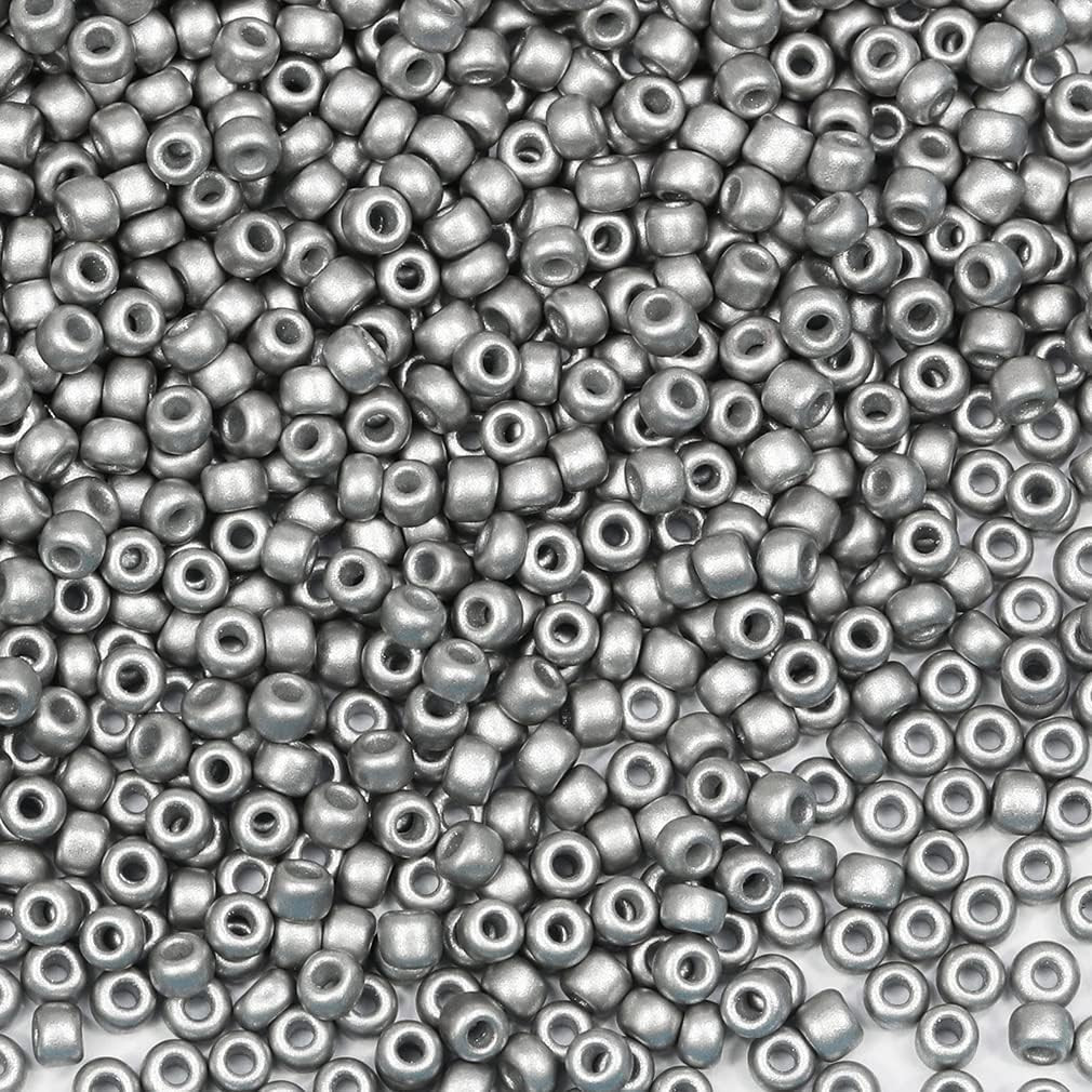 Size 3mm Seed Beads Matte Silver Color About 3600pcs /100grams in Bag 8/0 Glass