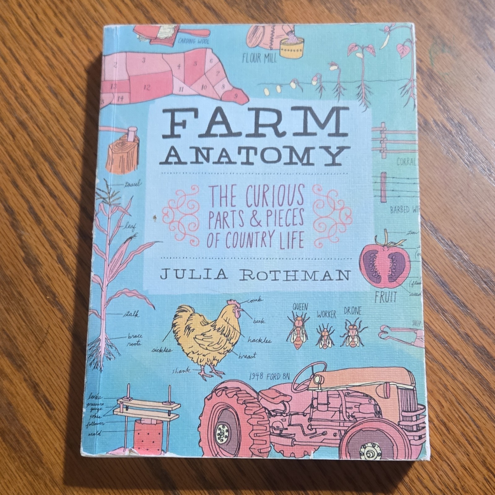 Julia Rothman lot of 2: Nature Anatomy & Farm Anatomy PB Illustrated