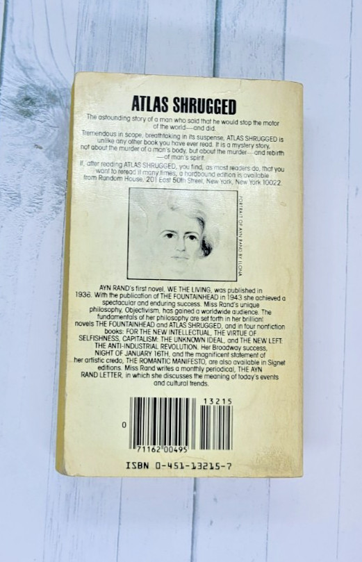 ATLAS SHRUGGED Ayn Rand Paper Back Softcover Signet 1959 Good Vintage