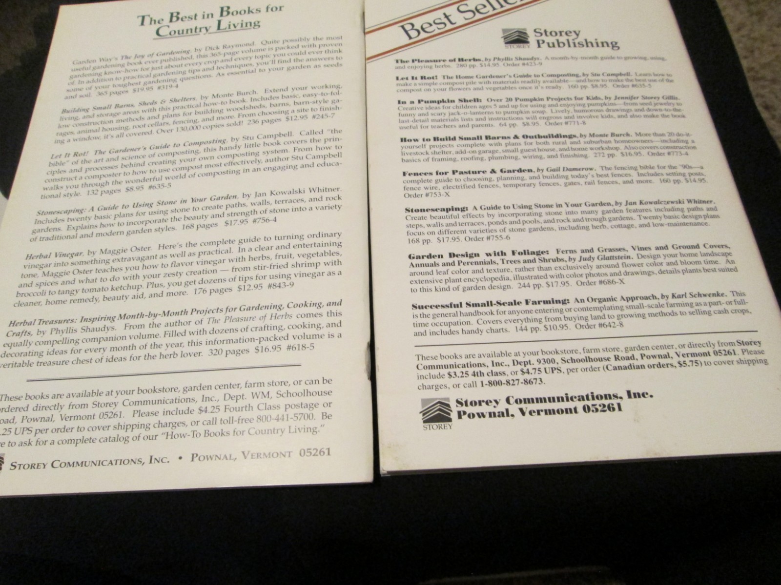 Storey Publishing Bulletin Lot of 7 A-9 A-21 A-61 A-96 A-97 A-100 A-119