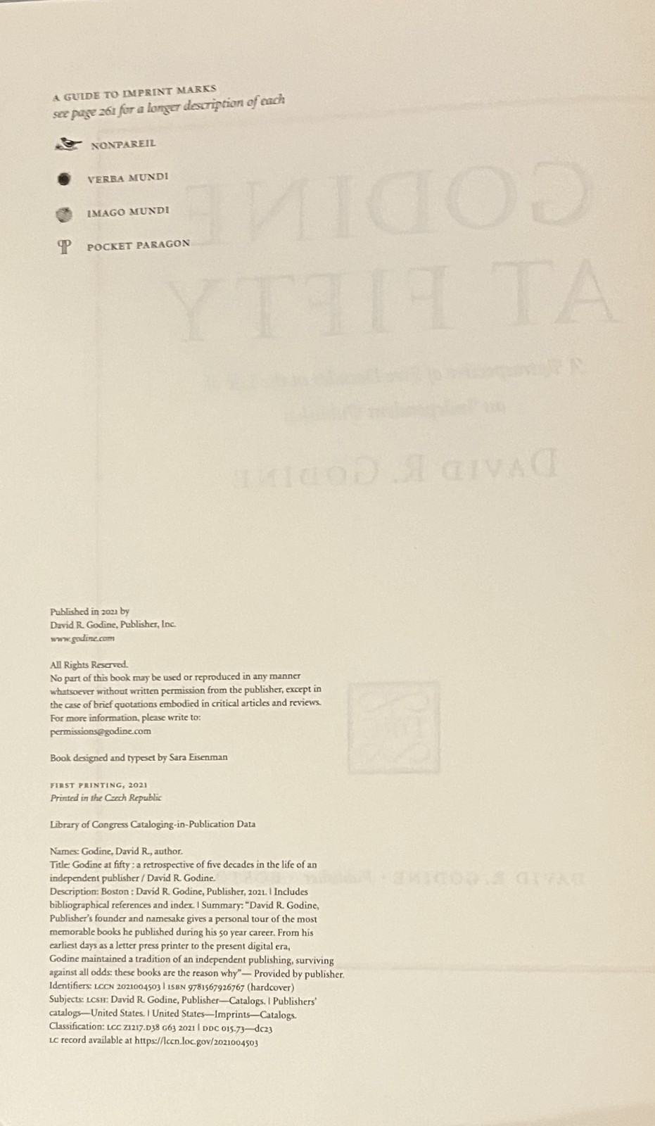 GODINE AT FIFTY-Retrospective of 5 Decades-Independent Publisher-SUPERB 1st HC!