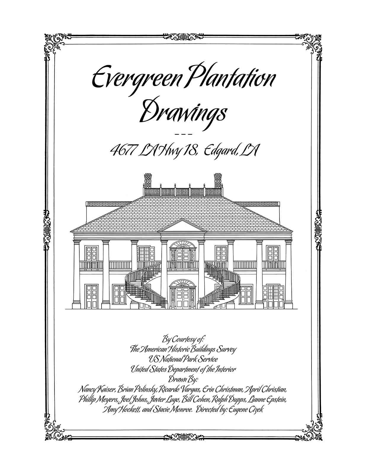 Evergreen Plantation Drawings, Edgard LA – Historic House Plans