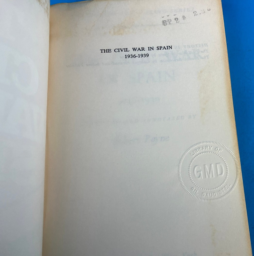 Book The Civil War in Spain 1936-1939 Robert Payne PB 1970