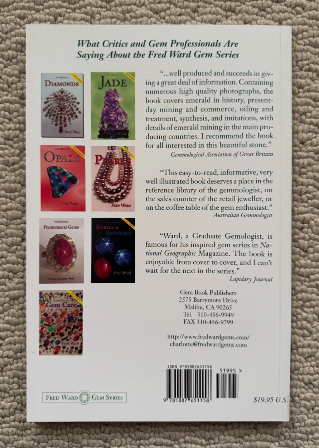 Emeralds (Third Edition) – Fred Ward Gem Series – Softcover LIKE NEW