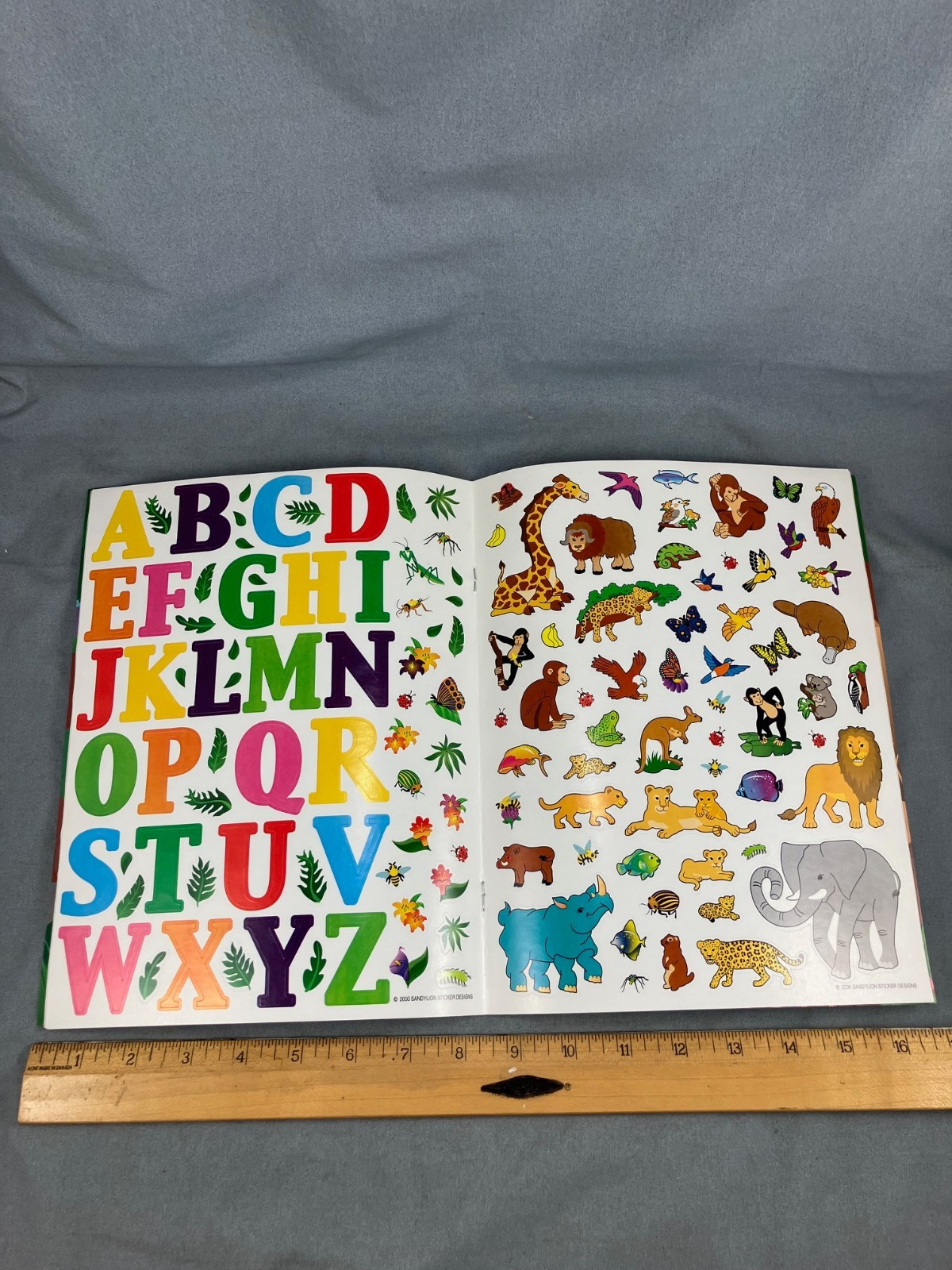 Sandylion JUNGLE Sticker Fun & Color Activity Book w/ Over 100 Stickers Vtg 2000