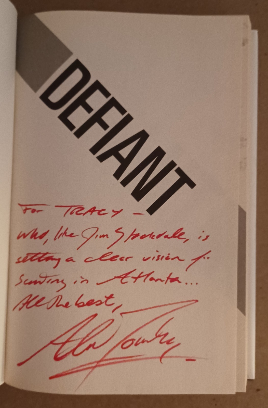 Defiant, by Alvin Towlney, SIGNED 1st ed hc, VG/VG