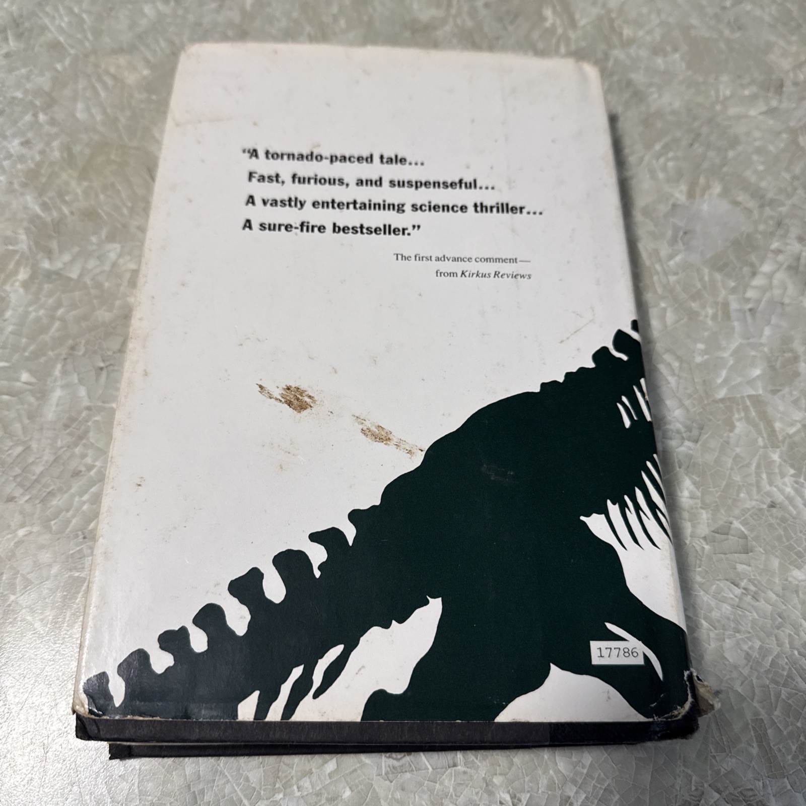 1990 Michael Crichton’s JURASSIC PARK Black Hardcover Borzoi Knopf No Barcode