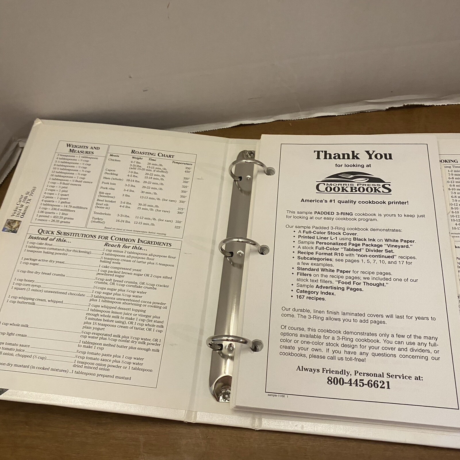 Morris Press Sample Cookbook 2 Ring Binder A Taste Of Heaven