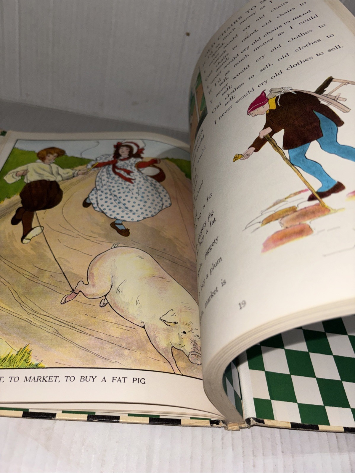 Vintage 1966 The Real Mother Goose Hardcover Nursery Rhymes Book 12×9.25″