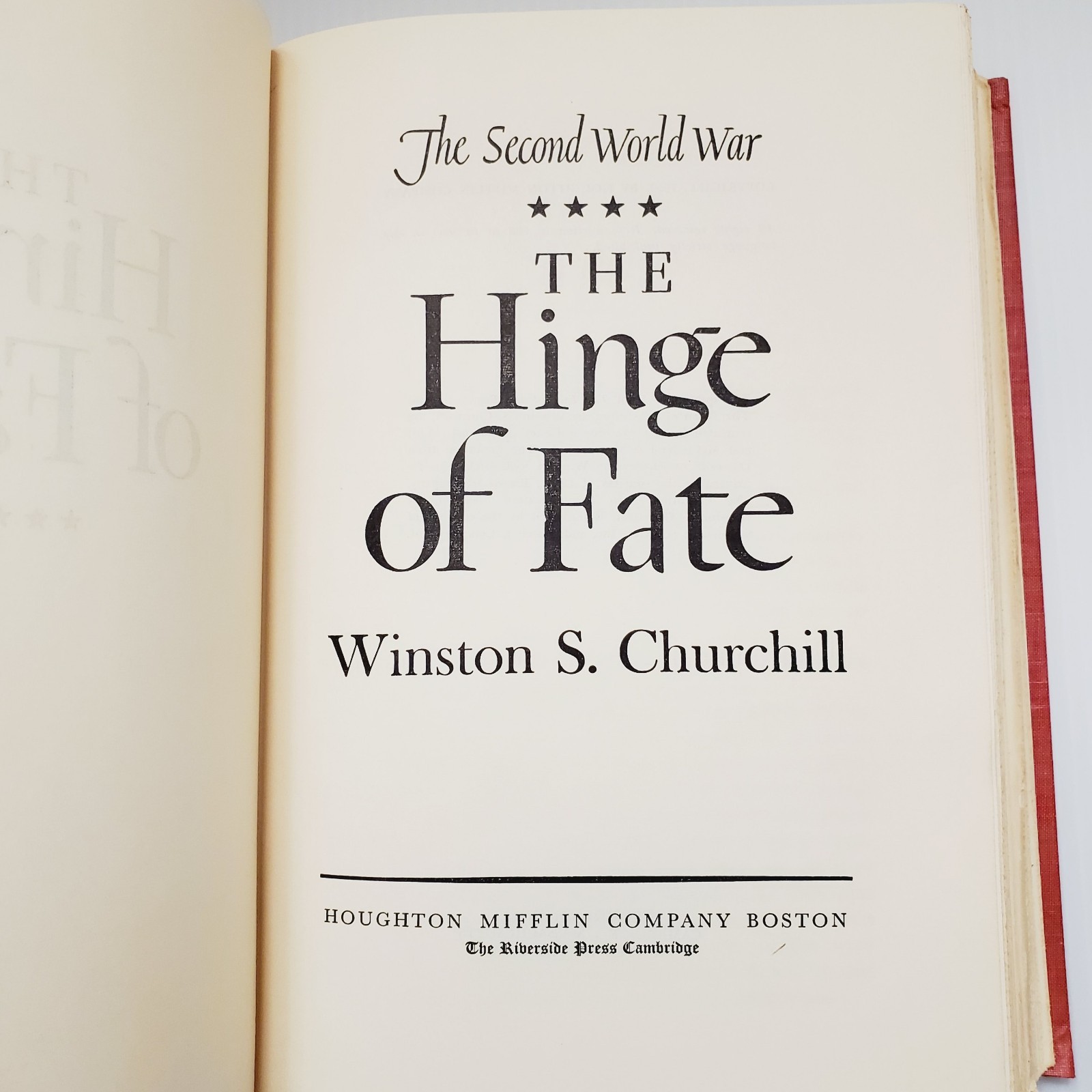 Winston S Churchill The Hinge of Fate Hardcover History Second World War Vintage