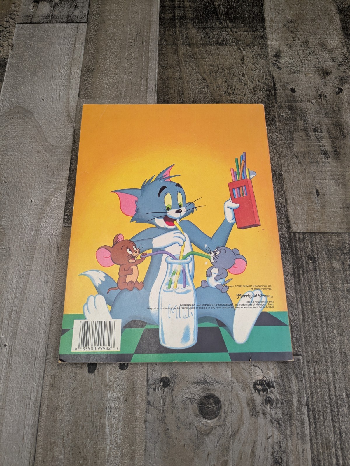 1988 Vintage Tom & Jerry Giant Coloring/Activity Book Merrigold Press