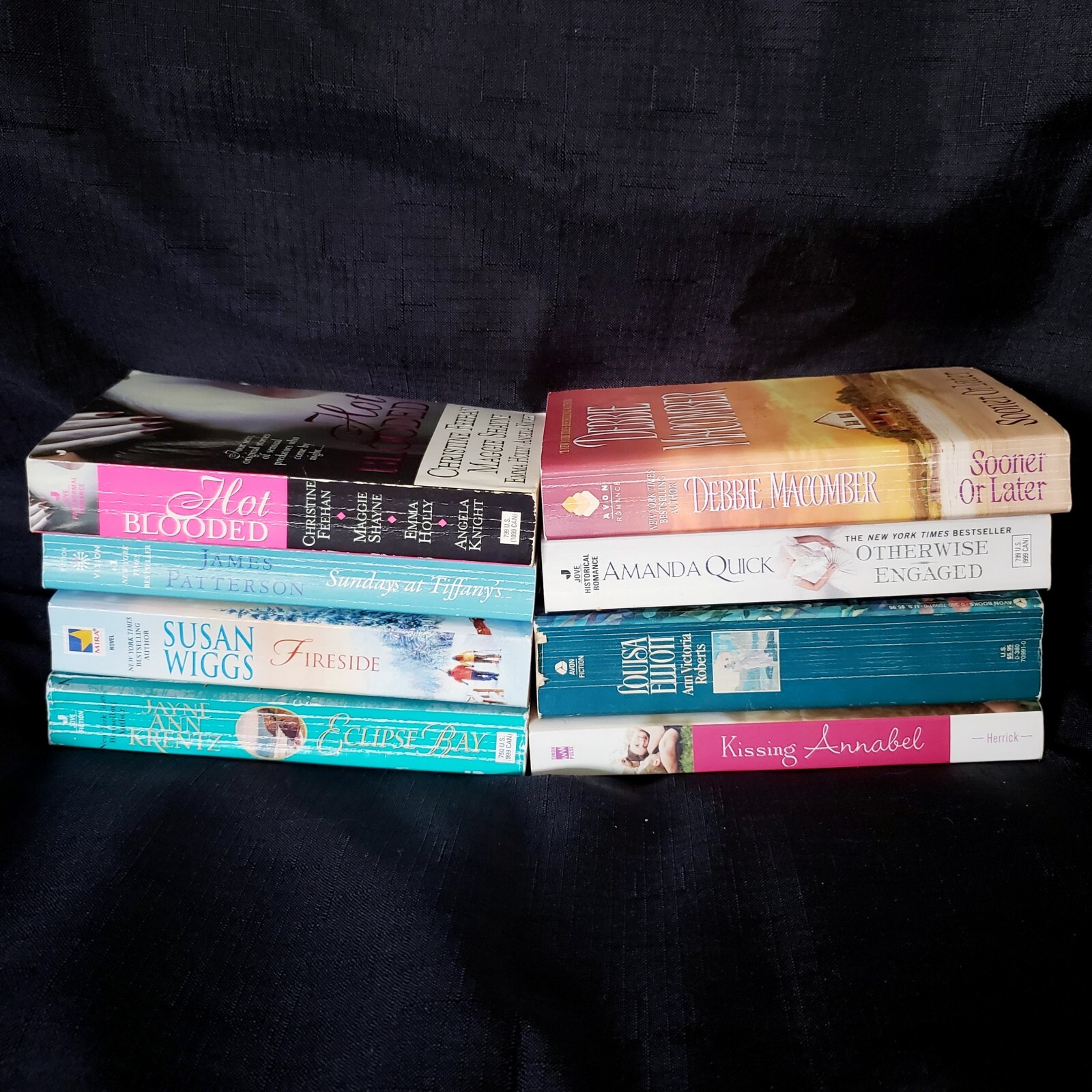 Lot Of 8 Books Romance Fiction Novels Miscellaneous Authors Paperbacks Womans