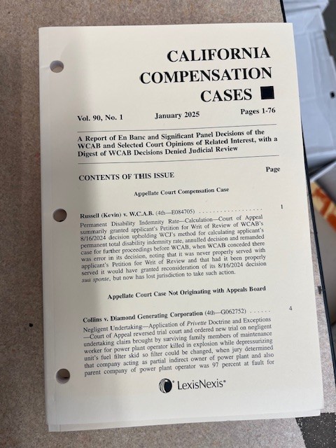 Mixed Set “CALIFORNIA COMPENSATION CASES” 26 bound vols. + 53 loose booklets VG