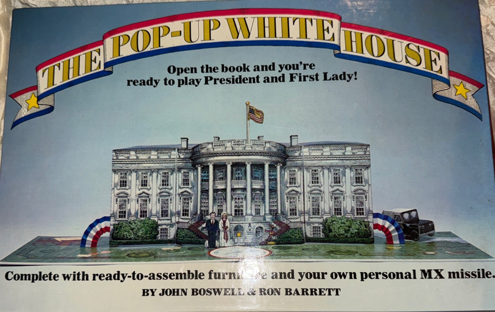 Vintage The Pop-Up White House Book 1983, The Reagans With Unpunched Pages HC