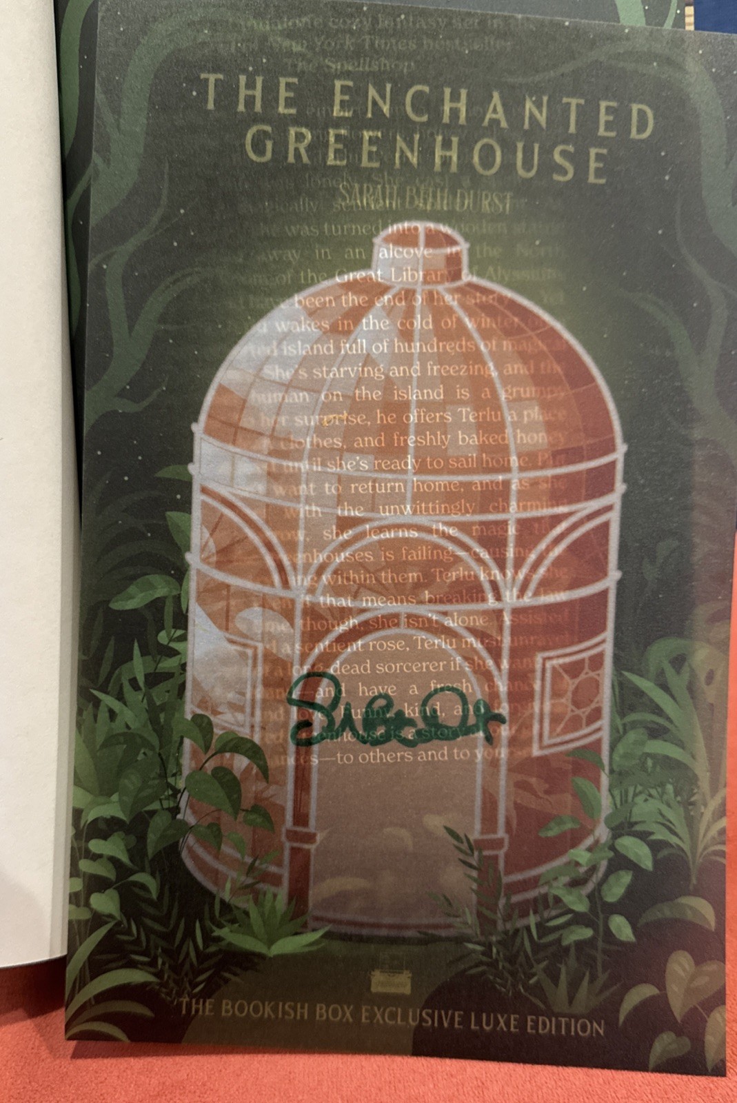 Bookish Box The Enchanted Greenhouse by Sarah Beth Durst HAND SIGNED Owlcrate