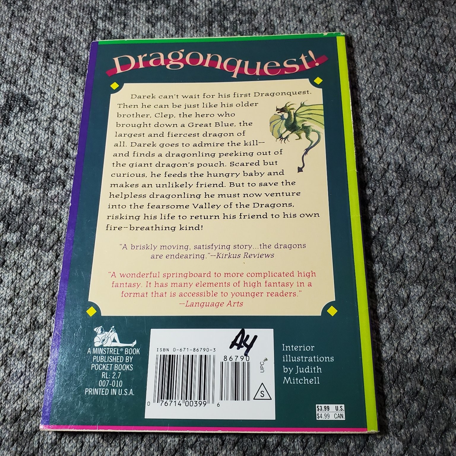 The Dragonling Dragon Quest Jackie French Koller 2018 Illustrated 2 Book Lot