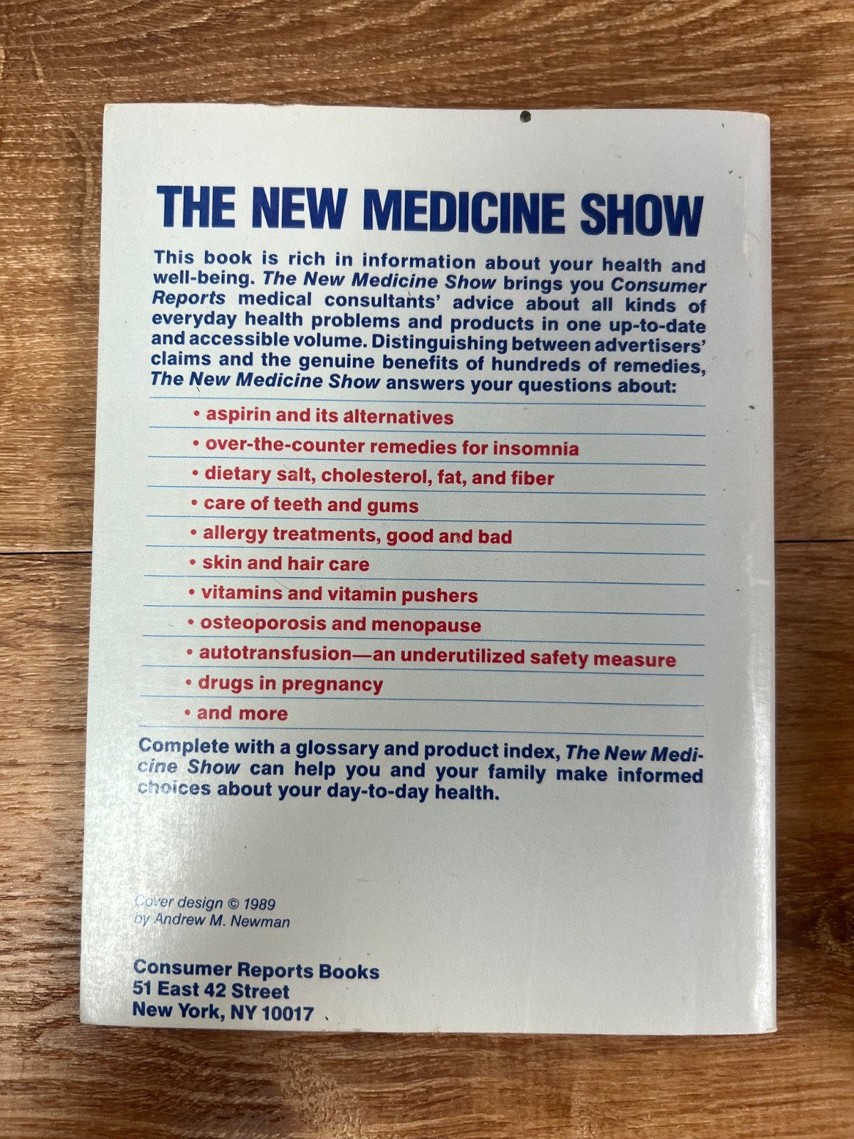 The New Medicine Show by Consumer Reports Books Editors 1989 Paperback