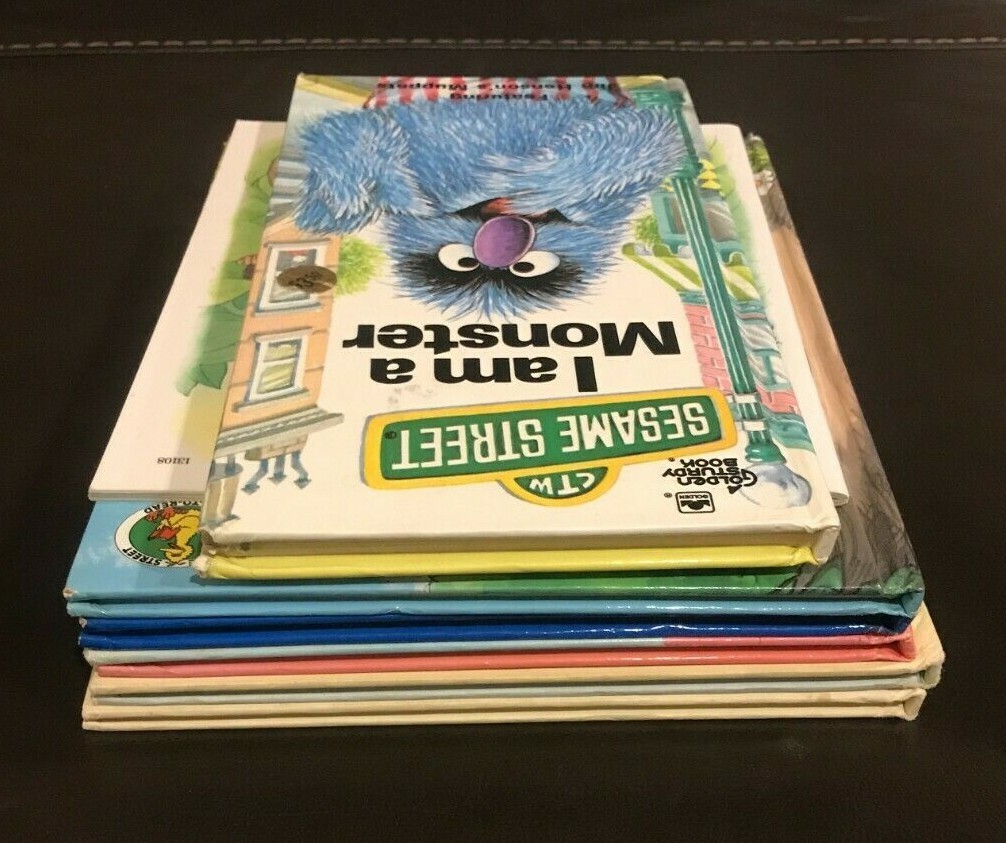 Lot Of 7 Books, Sesame Street, CTW, Jim Henson, Muppets, Big Bird, Grover