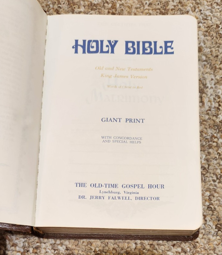 Giant Print OLD TIME GOSPEL HOUR KJV Holy Bible Faith Partners Edition 1976 Set