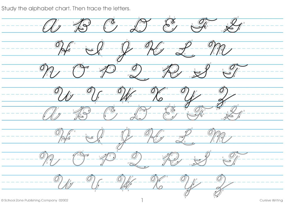 Cursive Workbook Writing Handwriting Practice Tracing Letters Ages 8 to 10 – NEW