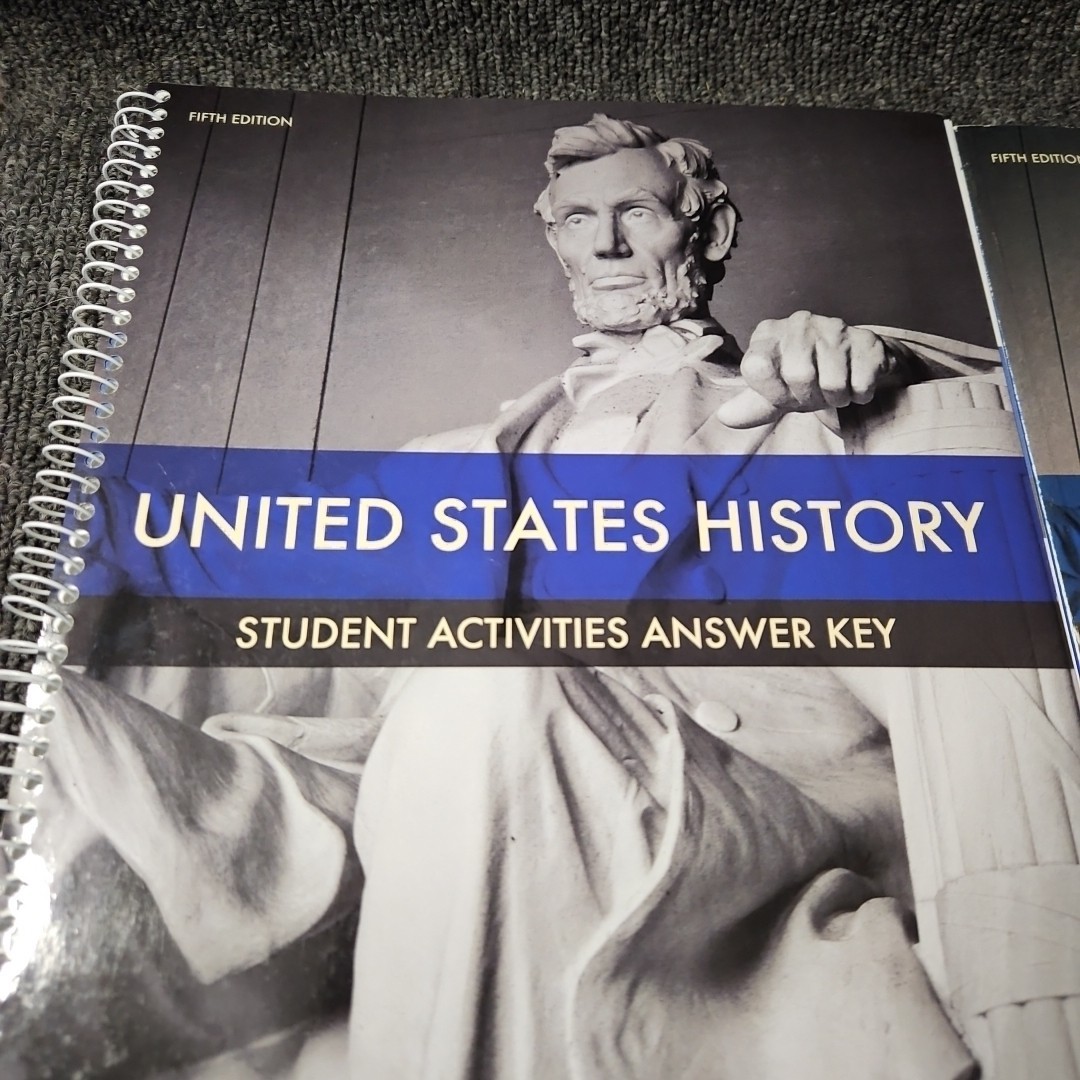 BJU Press US History Student Activity + Answer Key – Paperback Set Lot