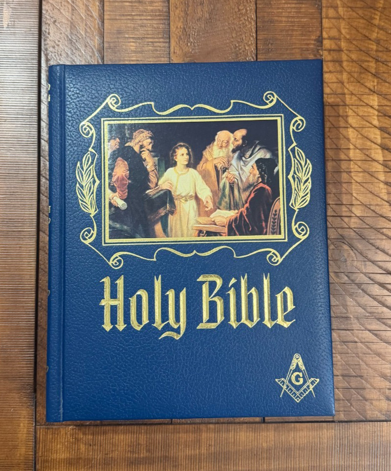 Masonic Holy Bible Heirloom Red Letter Master Reference Edition Masons KJV Blue