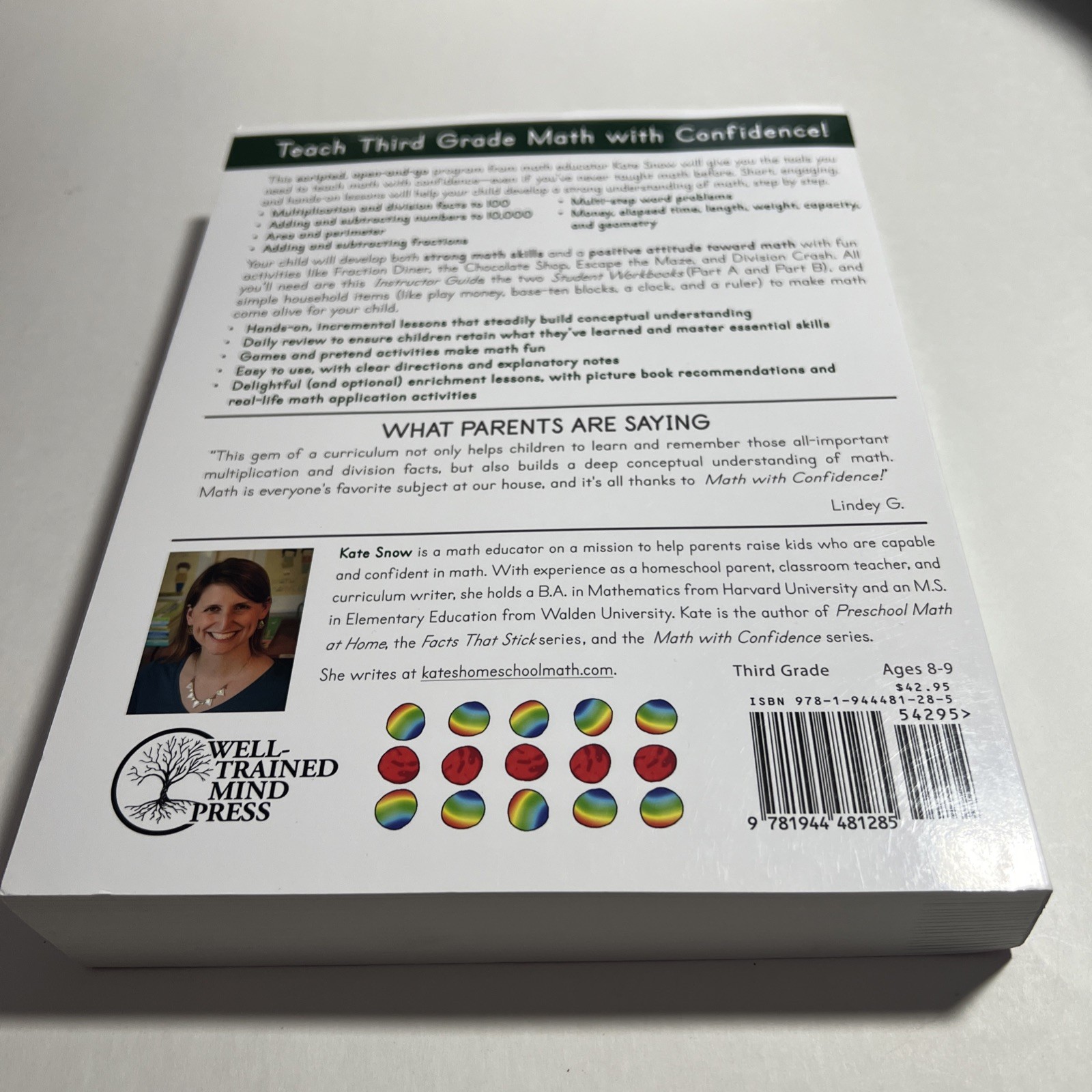 Third Grade Math with Confidence – Paperback, by Snow Kate – Like new