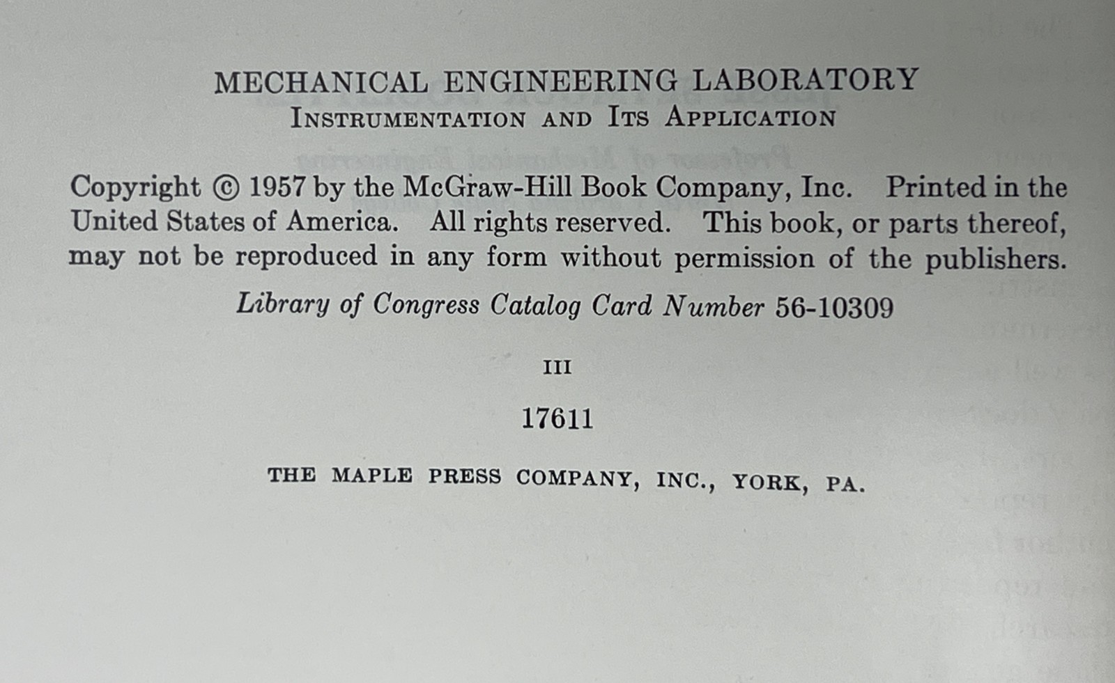 VTG Mechanical Engineering Laboratory by Jesse Doolittle – 1957 HC McGraw-Hill