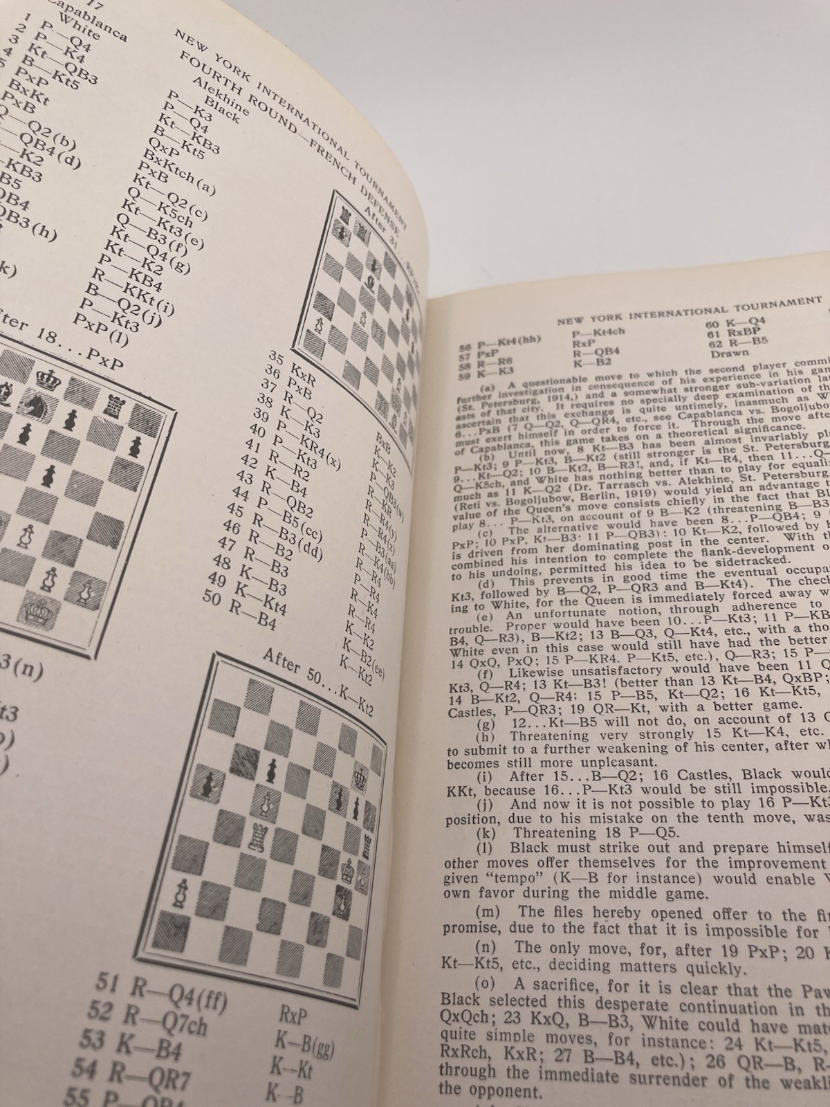 1924 New York International Chess Tournament Book-1925 Edition VG