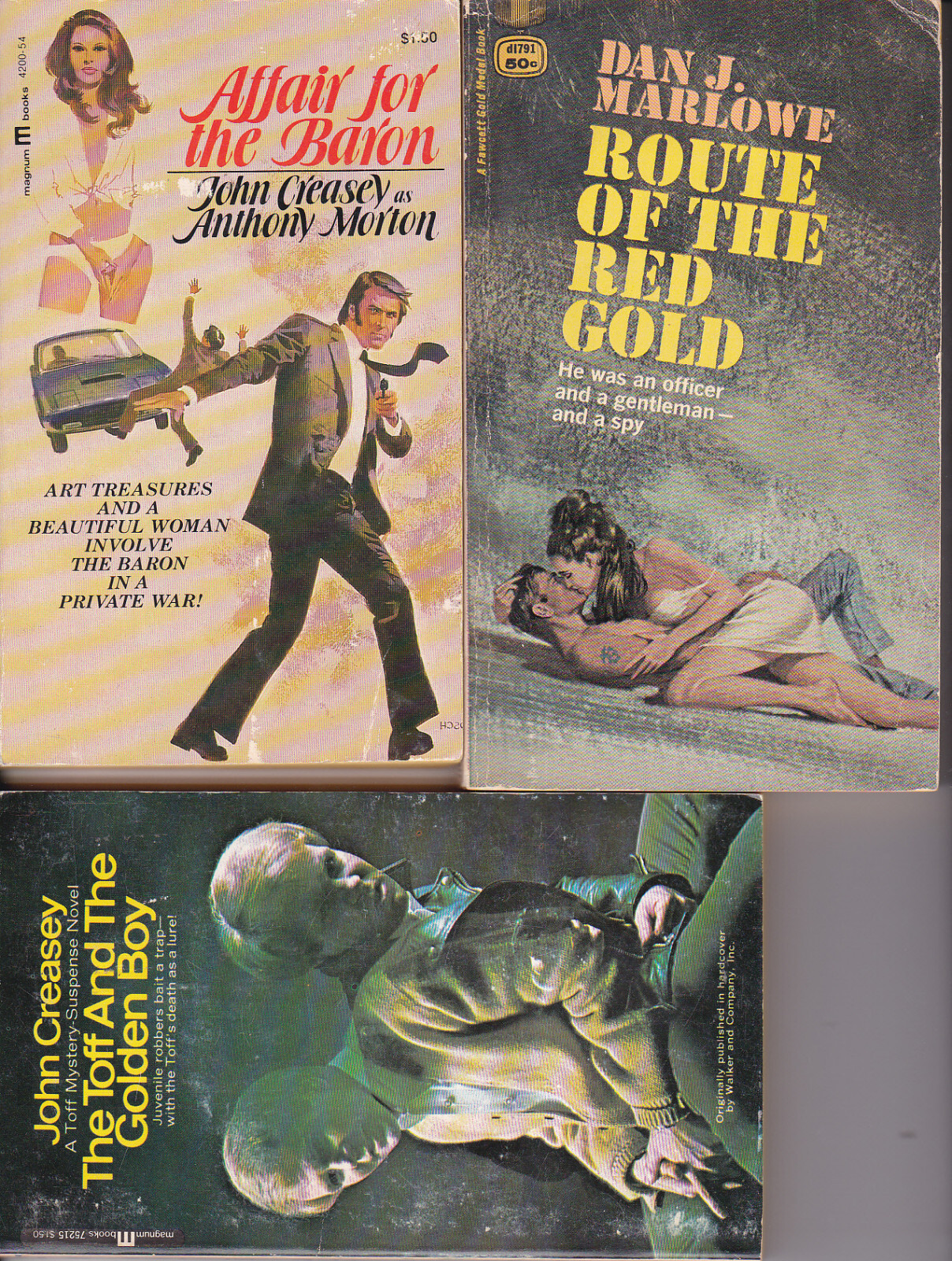 SPY PRIVATE EYE ESPIONAGE LOT – 14 PBs VG-Fine – Toff, James Bond, Ellery Queen