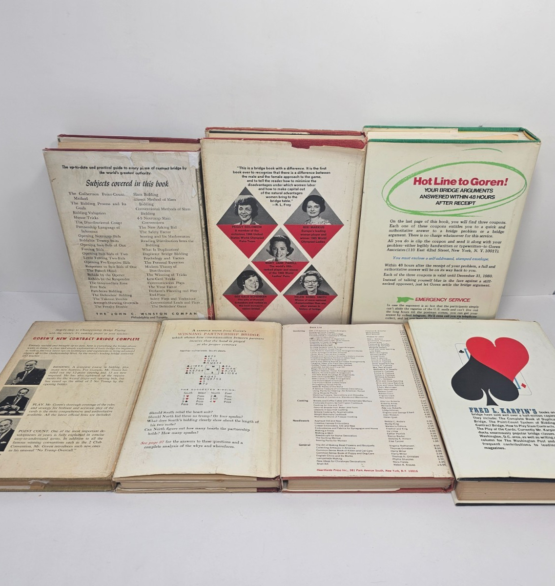 Vintage Lot Of 7 Poker Books – Duplicate Bridge Winning Partnership & More