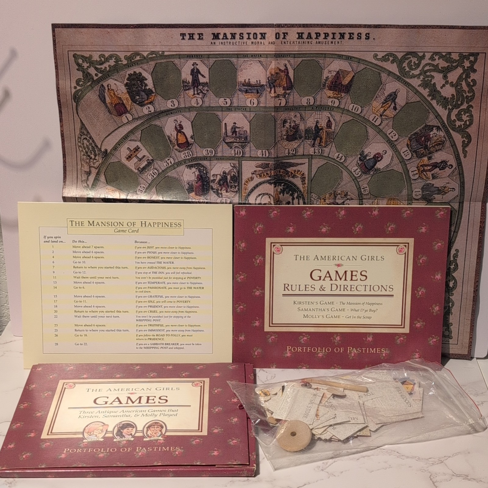 Pleasant Company American Girls Pastimes Portfolio Box Set Games