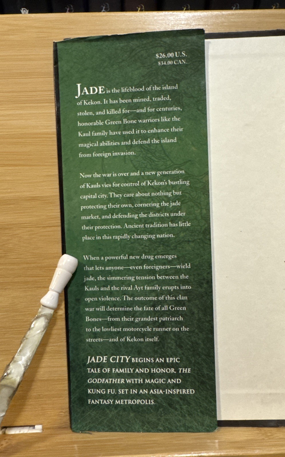 Jade City – Fonda Lee (Hardcover) First Edition/Print, 1st/1st, $26.00, ACCPT