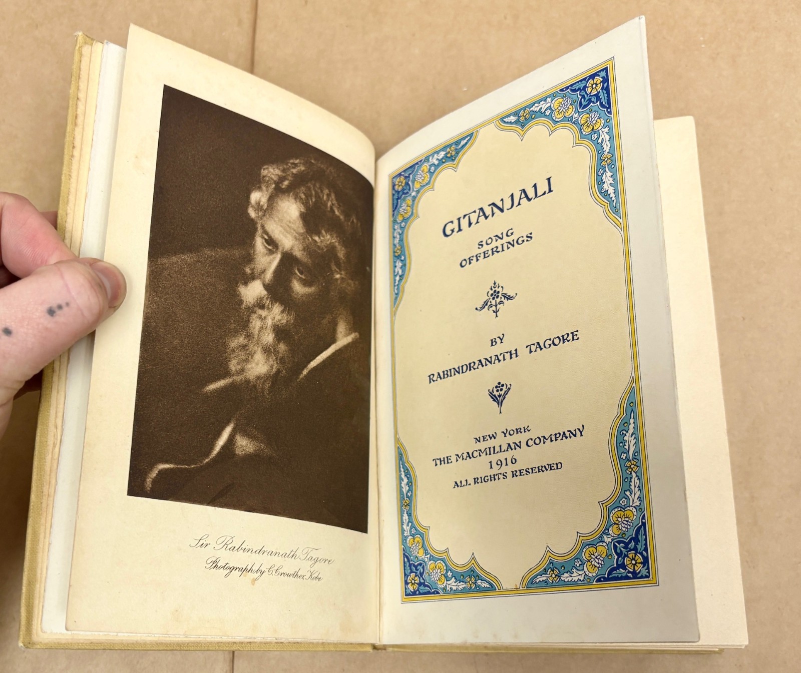 1916 Gitanjali Song Offerings by Rabindranath Tagore hardcover Bolpur Edition